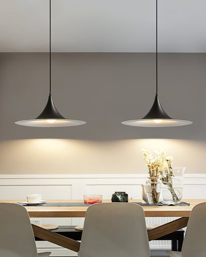 Metal Dome Drop Ceiling Fixture for Kitchen Island & Dining Table – Cord-Adjustable Contemporary Hanging Light with E26 Socket in Black, Whi