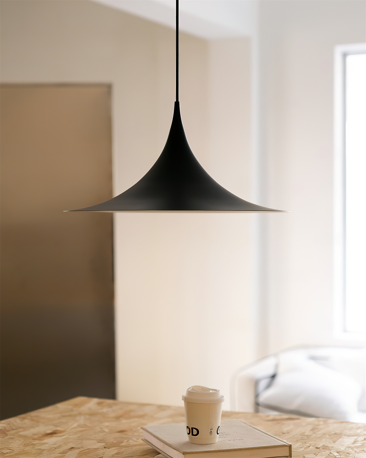 Metal Dome Drop Ceiling Fixture for Kitchen Island & Dining Table – Cord-Adjustable Contemporary Hanging Light with E26 Socket in Black, Whi