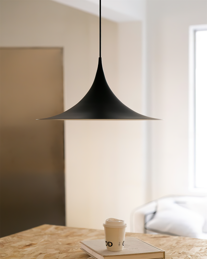 Metal Dome Drop Ceiling Fixture for Kitchen Island & Dining Table – Cord-Adjustable Contemporary Hanging Light with E26 Socket in Black, Whi