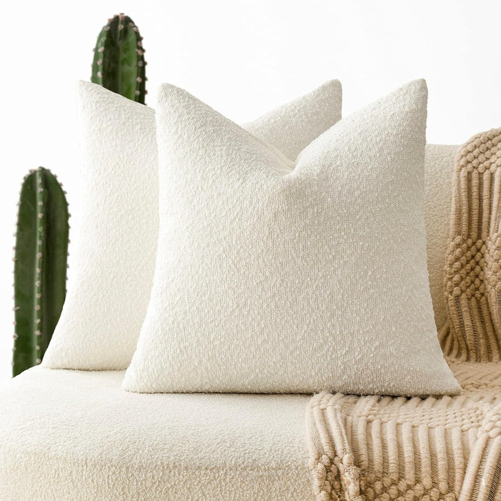 Truvel Boucle Cushion Cover - Durable Microfiber, 18x18 Inches