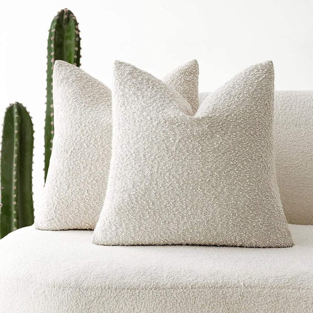 Truvel Boucle Cushion Cover - Durable Microfiber, 18x18 Inches