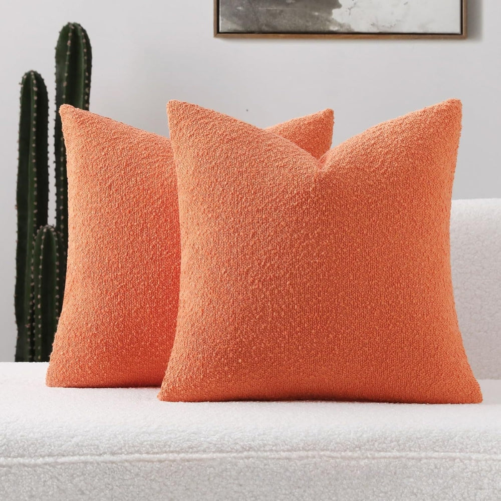 Truvel Boucle Cushion Cover - Durable Microfiber, 18x18 Inches