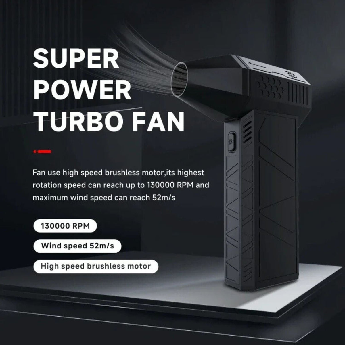 Turbo Fan | Compact Mini Jet Fan with High-Speed Motor for Versatile Use