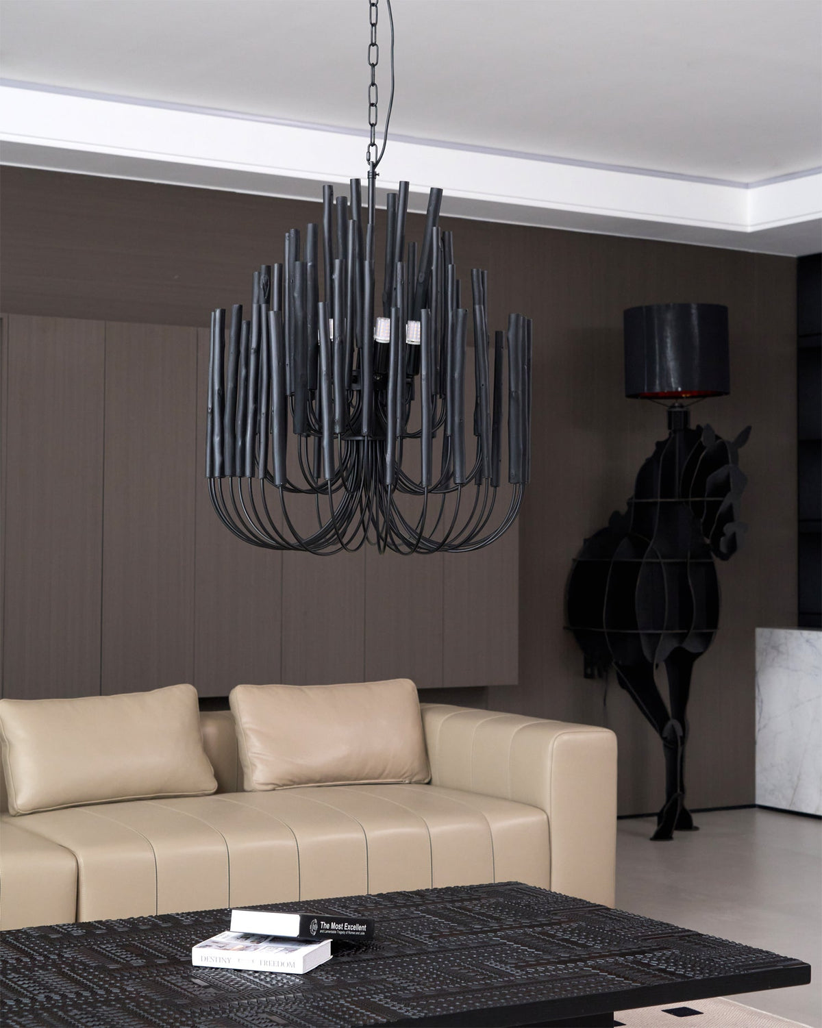 Layered Stick Pendant Light Fixture Metal Construction Adjustable Height Dining Room Entryway Foyer Modern Overhead Illumination Statement P