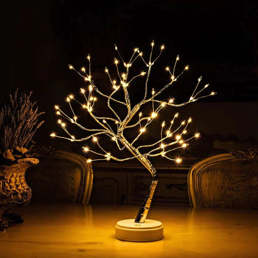 Branch Light Sculpture 16-Inch Cordless Bedside Accent Battery Operated Touch Sensor Glow Art for Nightstand Mantel Shelf Decor