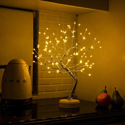 Branch Light Sculpture 16-Inch Cordless Bedside Accent Battery Operated Touch Sensor Glow Art for Nightstand Mantel Shelf Decor