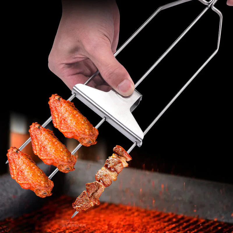 Ultimate Grill Skewers | Stainless Steel Kebab Skewers with Triple Prong Design | Perfect for BBQ and Outdoor Cooking