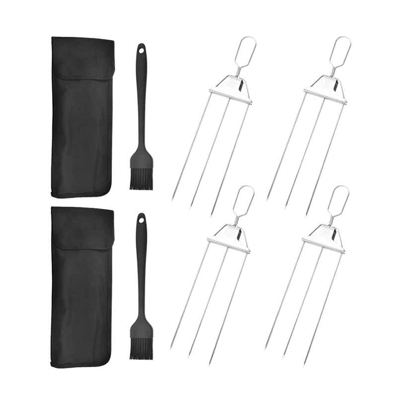 Ultimate Grill Skewers | Stainless Steel Kebab Skewers with Triple Prong Design | Perfect for BBQ and Outdoor Cooking
