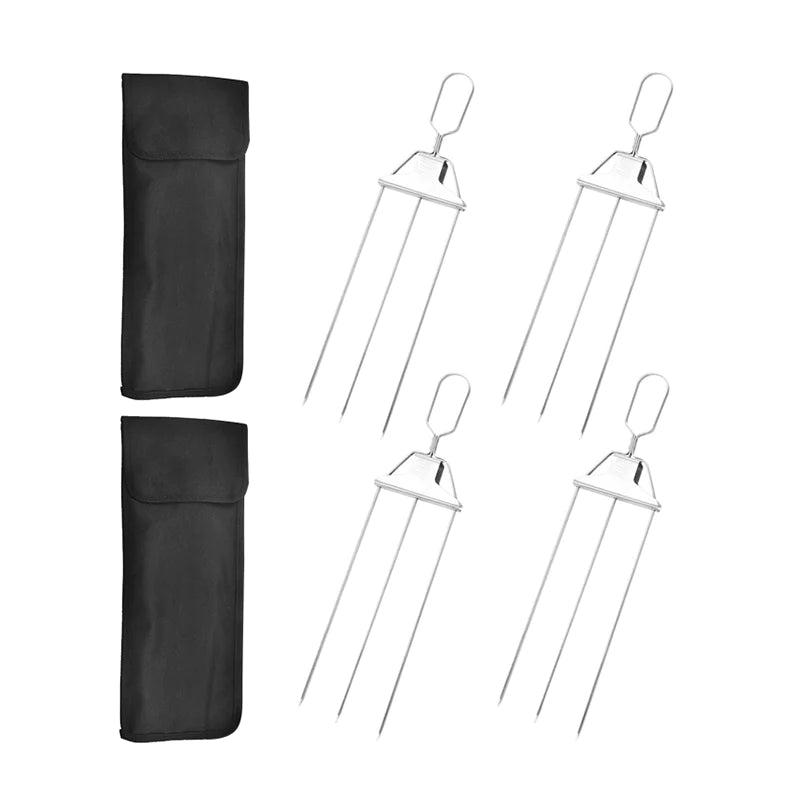 Ultimate Grill Skewers | Stainless Steel Kebab Skewers with Triple Prong Design | Perfect for BBQ and Outdoor Cooking