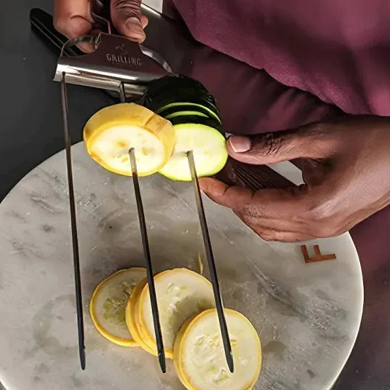 Ultimate Grill Skewers | Stainless Steel Kebab Skewers with Triple Prong Design | Perfect for BBQ and Outdoor Cooking
