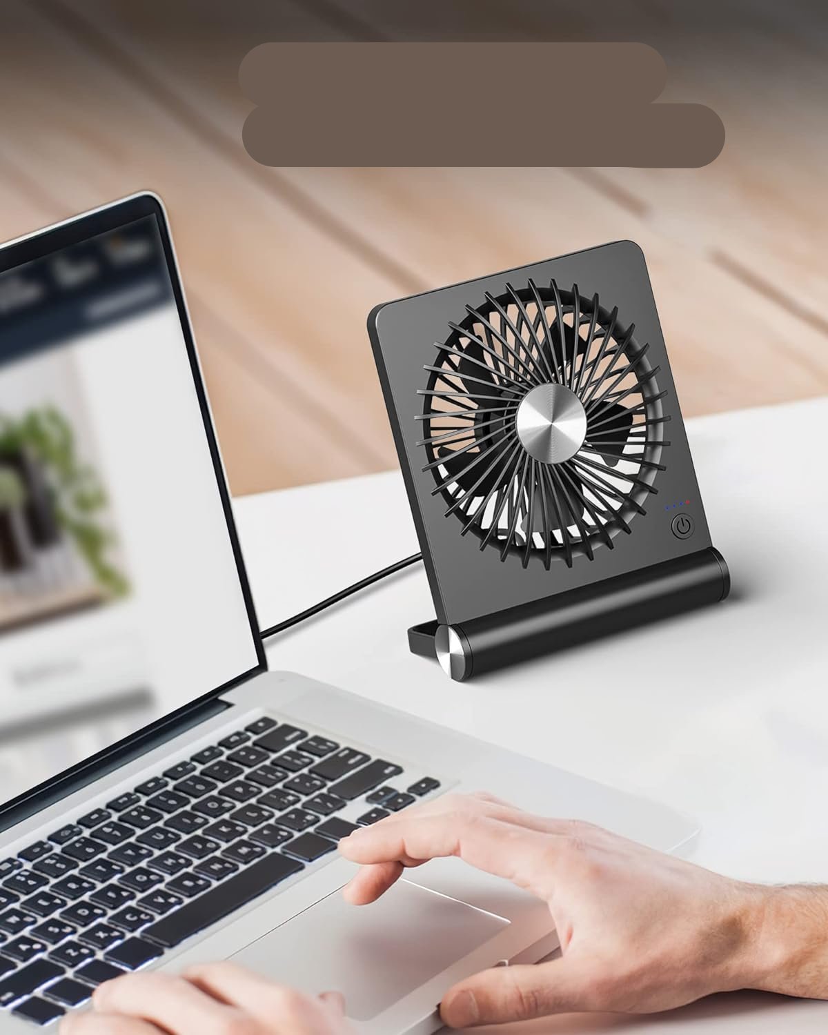 Ultra-Quiet Table Fan | Compact Design with Adjustable Tilt | Perfect Small Desk Fan for Refreshing Airflow