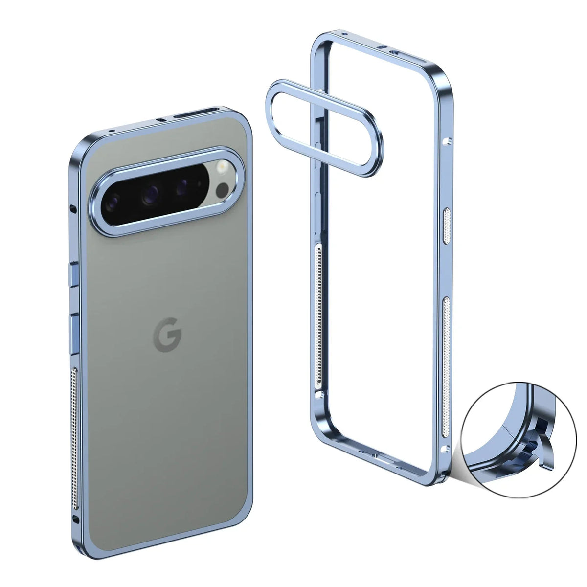 Metal Phone Bumper Case for Google Pixel with Cooling Vents & Camera Protector – Shock-Absorbing Aluminum Frame for Pixel 8, 9, 10, 11