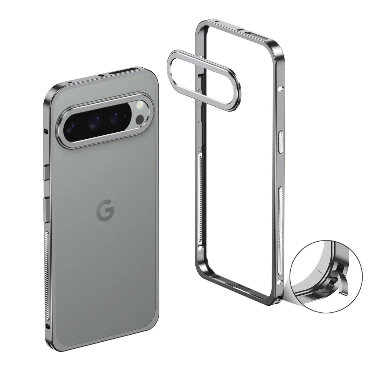 Metal Phone Bumper Case for Google Pixel with Cooling Vents & Camera Protector – Shock-Absorbing Aluminum Frame for Pixel 8, 9, 10, 11