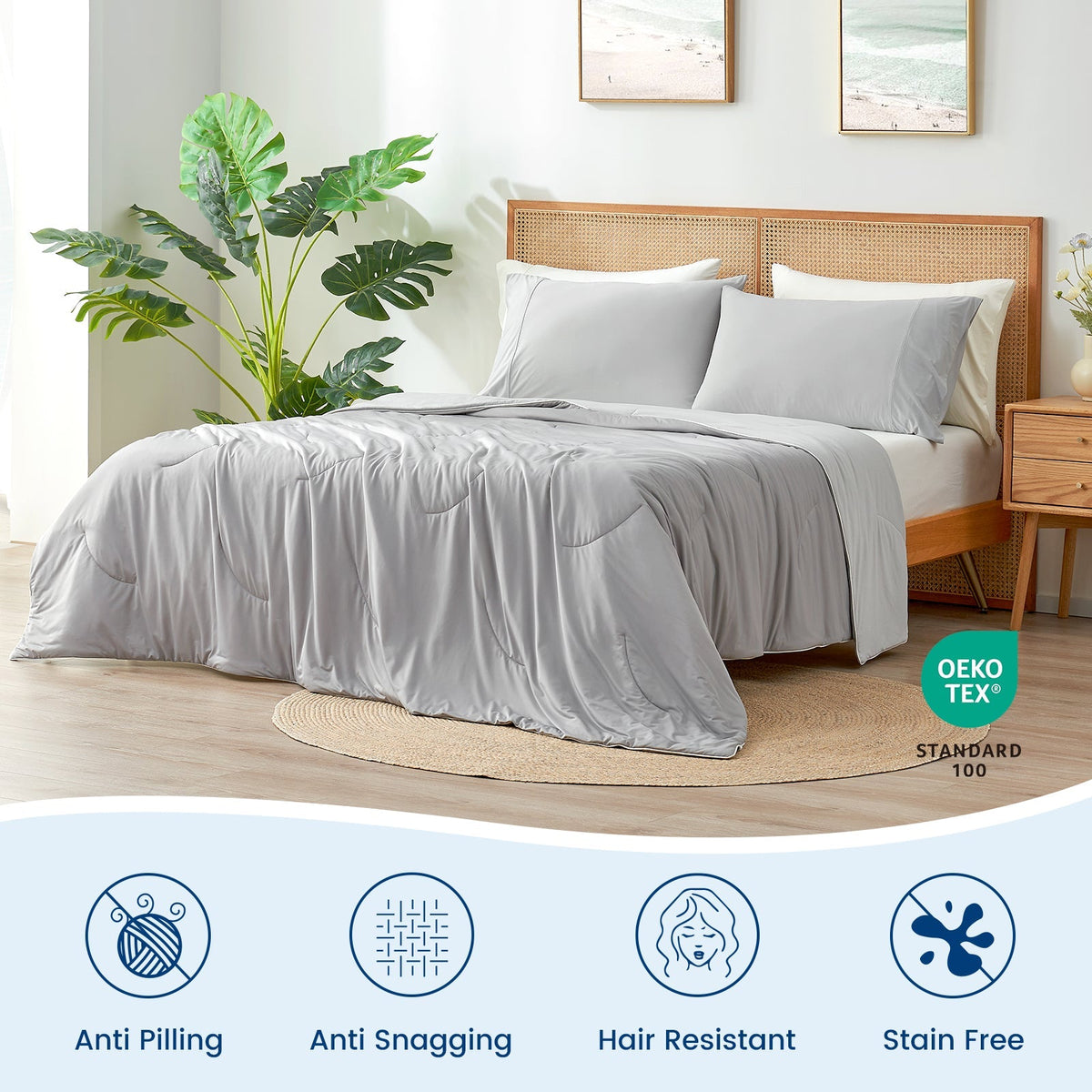 Ultra Cooling Comforter | Double-Sided Design with Advanced Fabric Technology | Lightweight for Year-Round Comfort