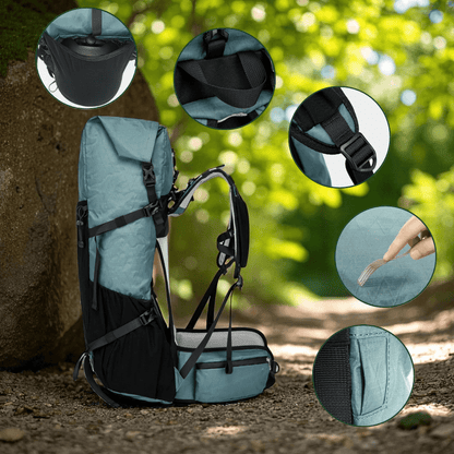 Lightweight 50L Roll-Top Backpack – Expandable Water-Resistant Hiking Bag