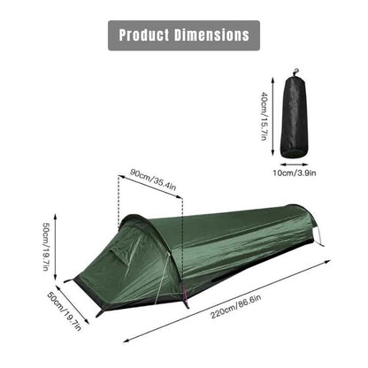 Camping Tent 1 Person, Ultralight Waterproof Backpacking Tent, Compact Single Person Tent for Hiking and Trekking