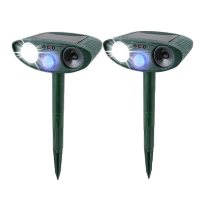 Motion-Activated Wildlife Deterrent with Strobe Function for Outdoor Garden Protection – Solar Charging