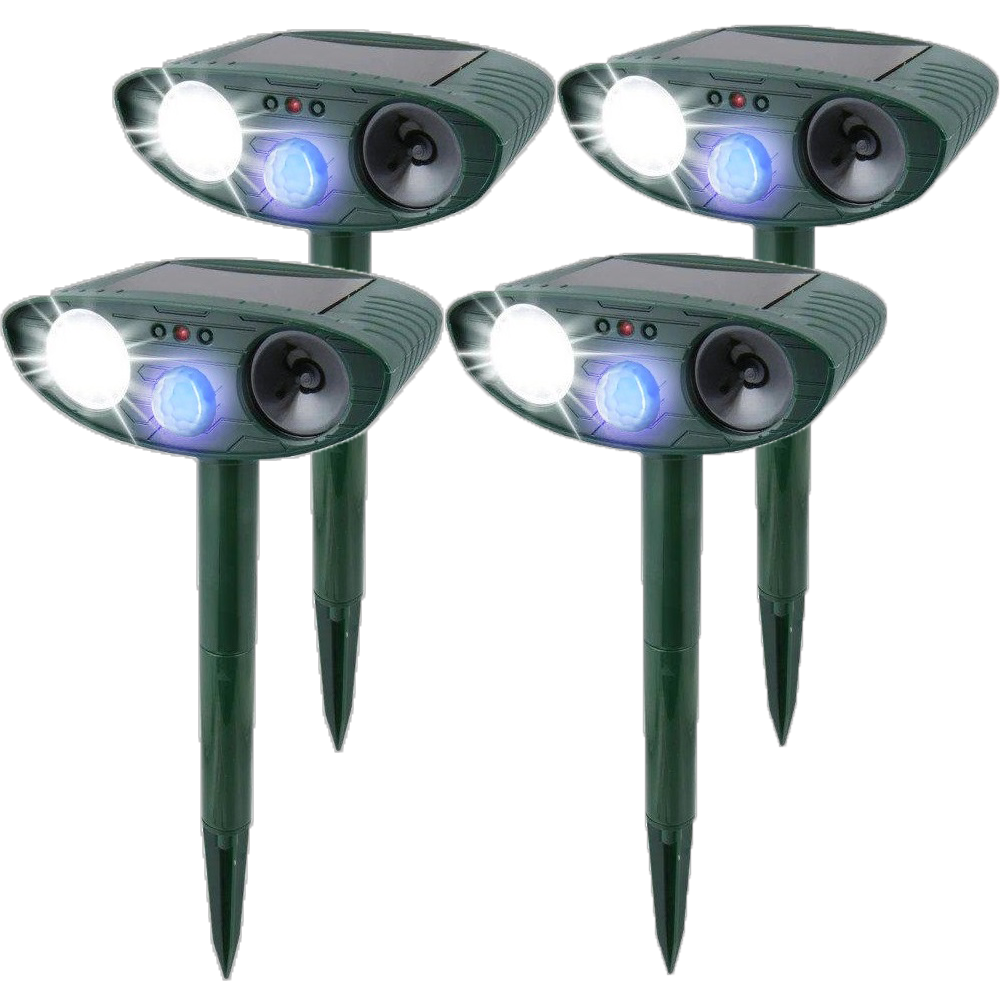 Motion-Activated Wildlife Deterrent with Strobe Function for Outdoor Garden Protection – Solar Charging