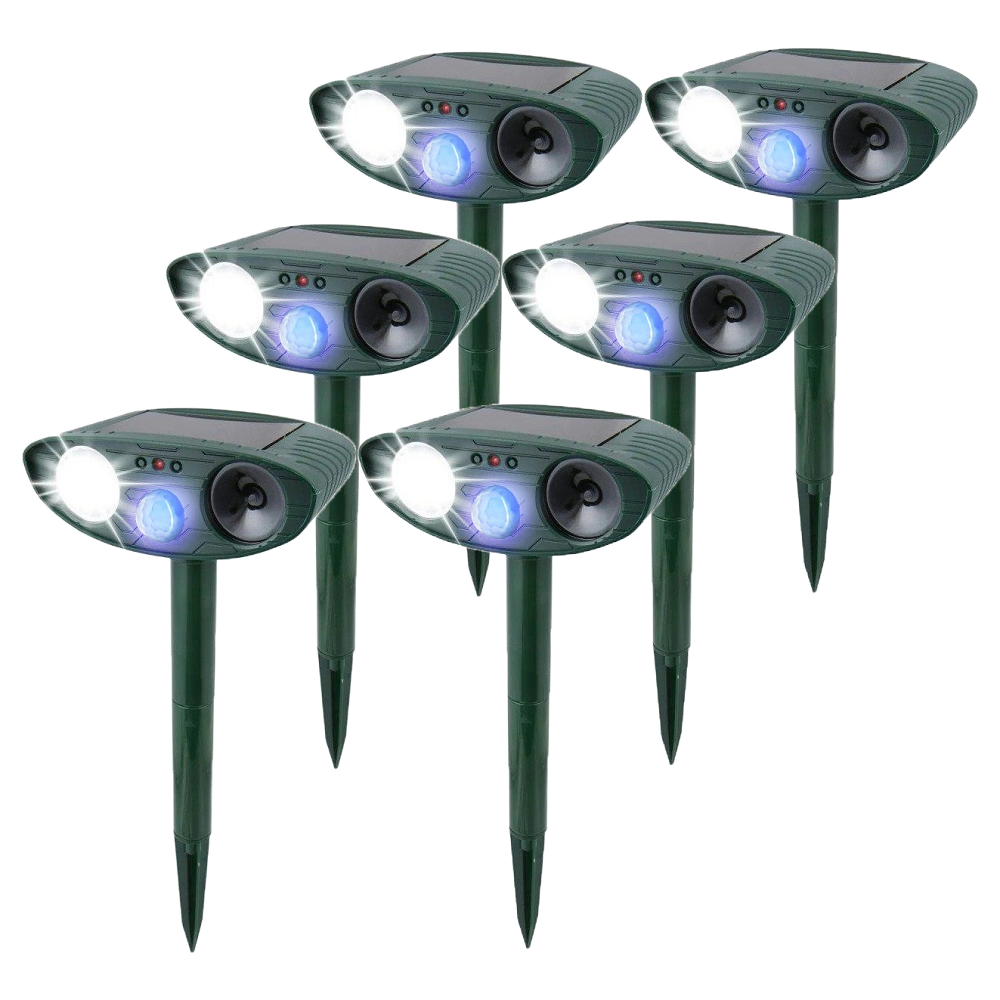 Motion-Activated Wildlife Deterrent with Strobe Function for Outdoor Garden Protection – Solar Charging