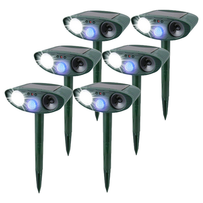 Motion-Activated Wildlife Deterrent with Strobe Function for Outdoor Garden Protection – Solar Charging