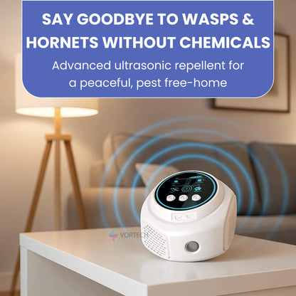 Ultrasonic Pest Repeller Device for Outdoor Spaces with 3200 Sq Ft Coverage | Chemical-Free Wasp & Hornet Control