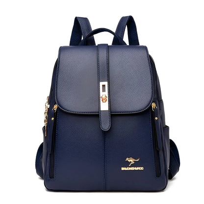 Convertible Leather Backpack Purse for Women — Multi-Pocket Daypack with Adjustable Straps for Travel, Work & Daily Essentials