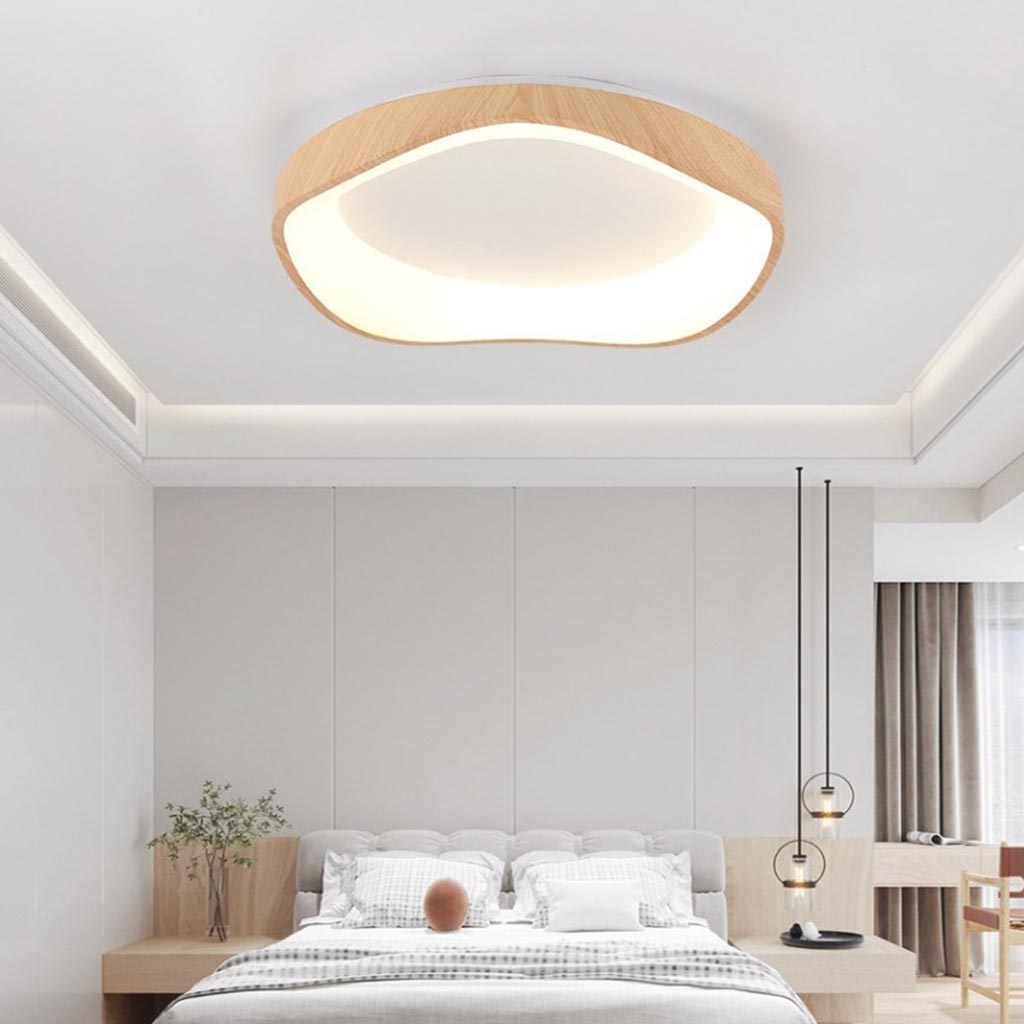 Round LED Ceiling Light 16.5 in Dimmable Remote Control Fixture Iron & Acrylic 3-Color Adjustable for Bedroom Living Room Study