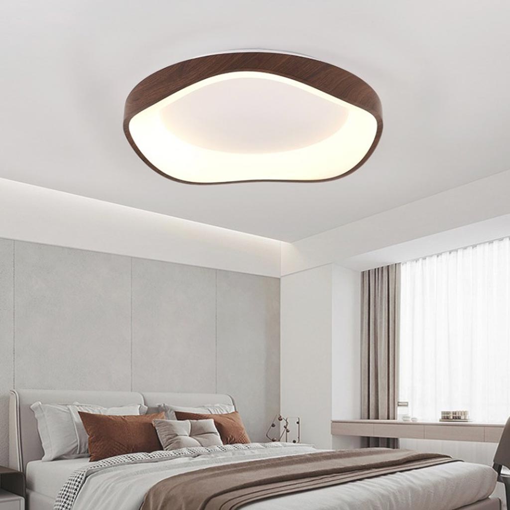 Round LED Ceiling Light 16.5 in Dimmable Remote Control Fixture Iron & Acrylic 3-Color Adjustable for Bedroom Living Room Study