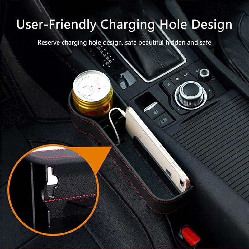 Universal Car Seat Gap Organizer | Faux Leather Storage Solution for Essentials