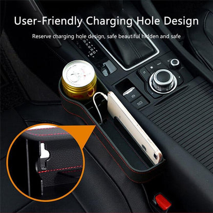 Universal Car Seat Gap Organizer | Faux Leather Storage Solution for Essentials