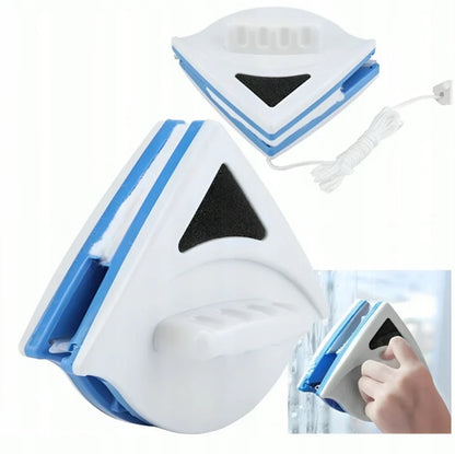 Double-Sided Window Cleaning Tool with Magnetic Lock for Inside & Outside Glass | High-Rise Safety | Streak-Free Wiper for Home & Office