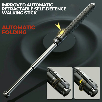 Adjustable Walking Stick for Self-Defense – One-Click Safety Tool