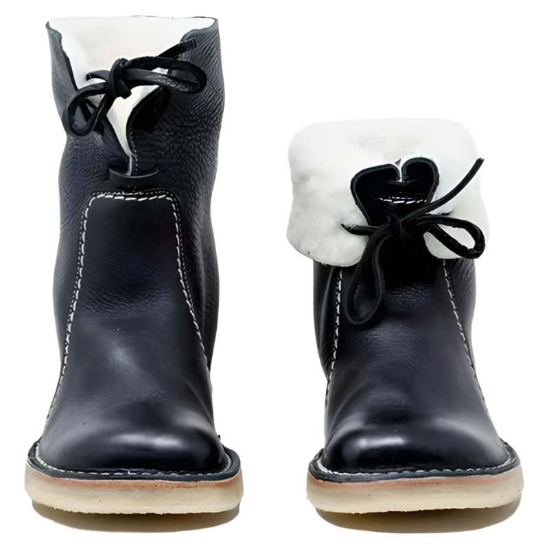 Women's Ankle Boots with Natural Fleece Lining Genuine Leather Waterproof Winter Footwear for Cold Weather Comfort