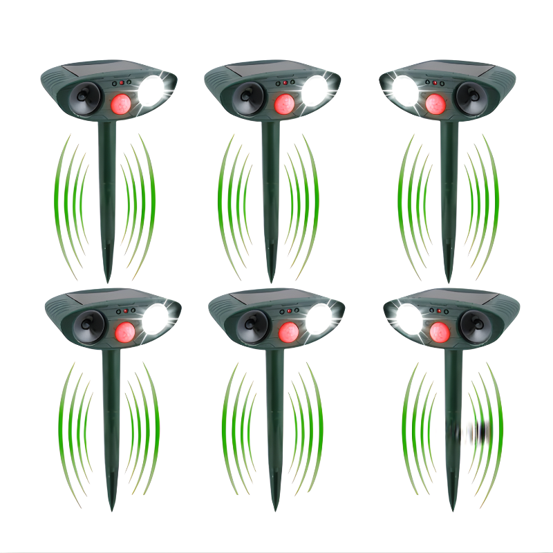 Solar Animal Deterrent Device for Yards Lawns Gardens with Motion Sensor Infrared Detection Waterproof Outdoor Pest Control for Squirrels Ra