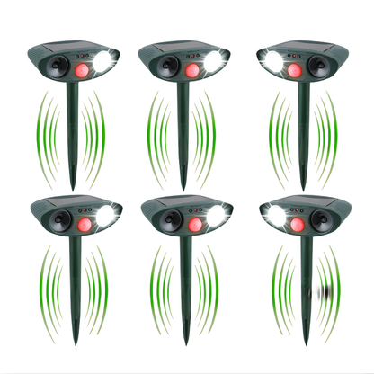 Solar Animal Deterrent Device for Yards Lawns Gardens with Motion Sensor Infrared Detection Waterproof Outdoor Pest Control for Squirrels Ra