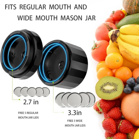 Electric Mason Jar Vacuum Sealer | One-Touch Food Saver Machine for Effortless Food Preservation