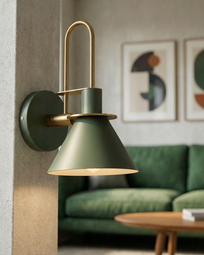 Travertine and Wood Wall Sconce with Warm White LED Light for Bedroom Living Room Hallway Modern Minimalist Stone Accent Lighting