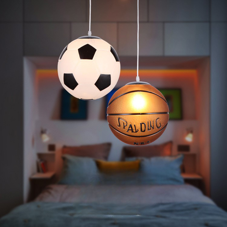 Kids Sports Flush Mount Light 12-Inch Dimmable LED Glass Fixture Basketball Football Theme Bedroom Playroom Boys Girls Room Decor Overhead L