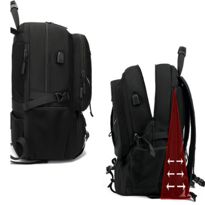 TrekX Expand | 60L Travel Backpack with Water-Repellent Fabric | Ergonomic Design for Comfort