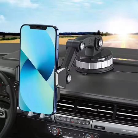 Car Phone Mount with Strong Suction Cup, 360° Rotating, One-Hand Use