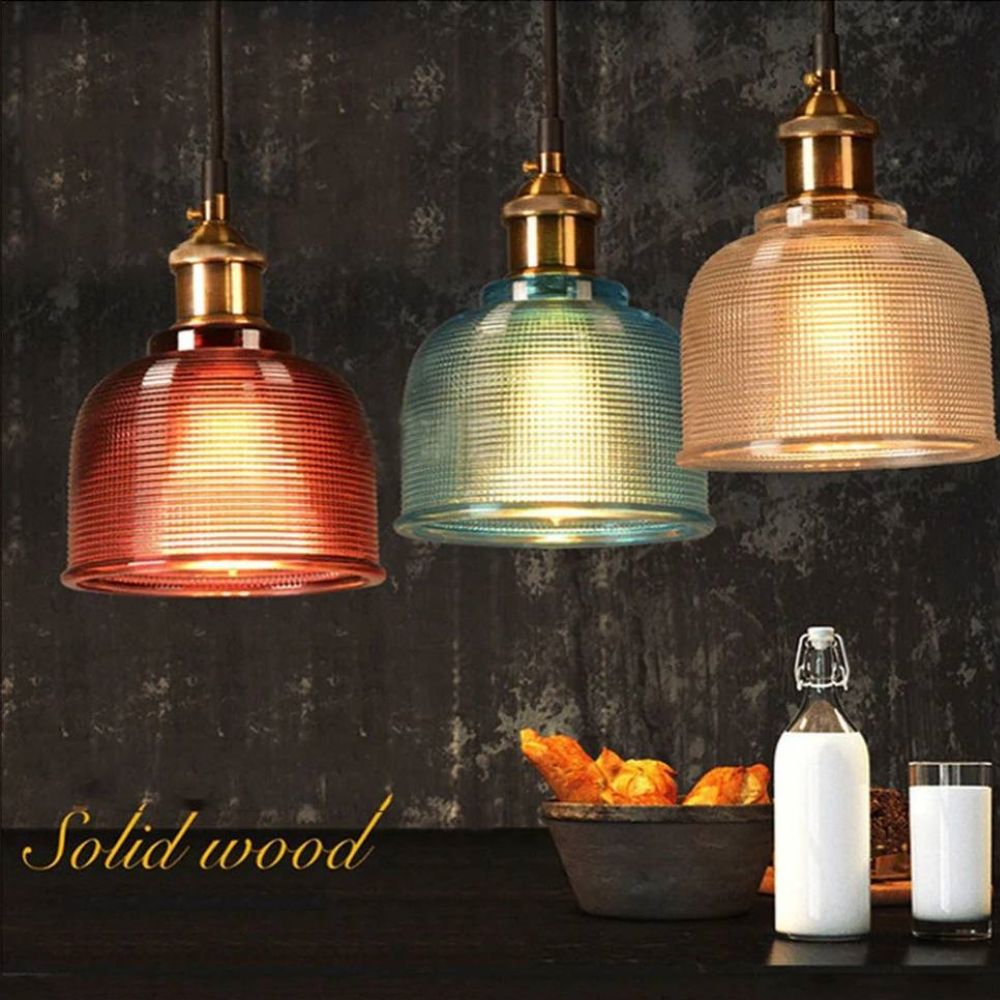 Classic Hanging Glass Lamp, Traditional Style Pendant