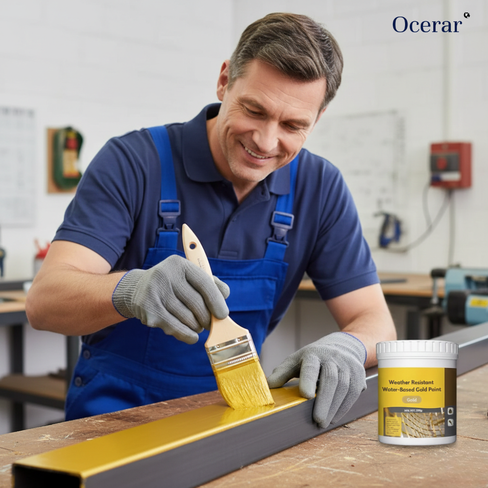 Premium Metallic Gold Paint for Wood, Metal & Stone Surfaces – Water-Based, Weather-Resistant Finish