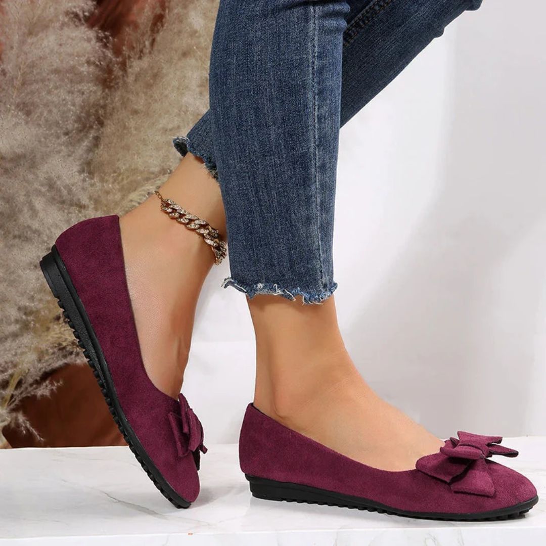 Women's Cushioned Ballet Flats with Arch Support – Lightweight Slip-On Shoes for All-Day Comfort
