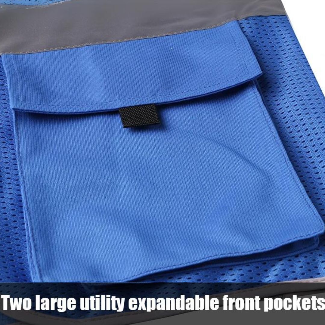 High-Visibility Safety Vest with Reflective Strips for Construction Workers & Road Crew – Breathable Workwear for Day & Night