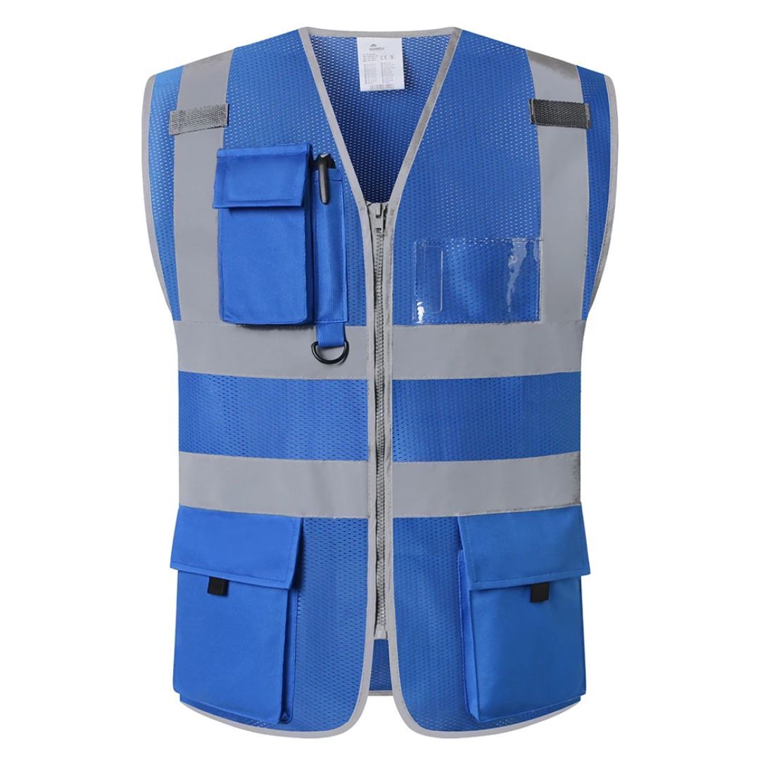 High-Visibility Safety Vest with Reflective Strips for Construction Workers & Road Crew – Breathable Workwear for Day & Night