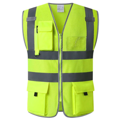 High-Visibility Safety Vest with Reflective Strips for Construction Workers & Road Crew – Breathable Workwear for Day & Night