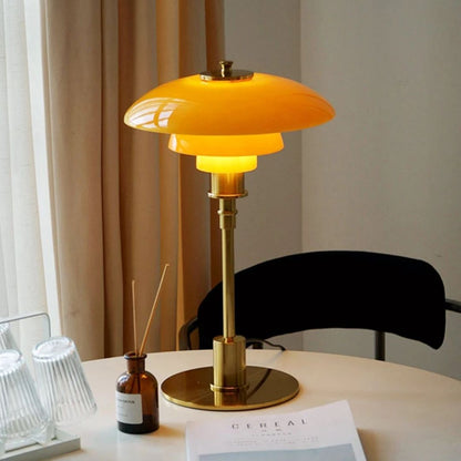 Glass Globe LED Table Lamp with Metallic Base – Modern Scandinavian Accent Lighting for Bedroom, Living Room, Office & Study