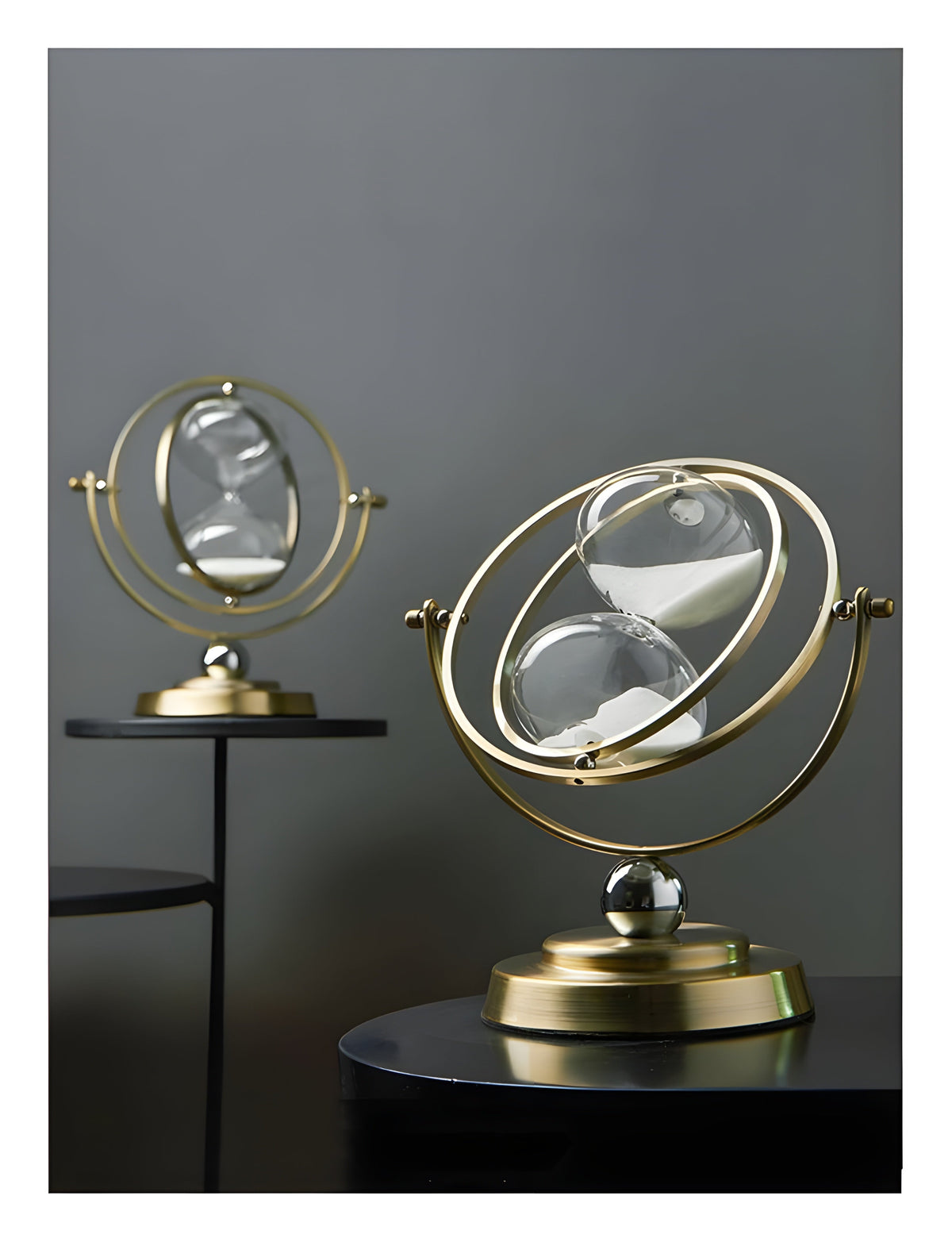 GleamHour Hourglass Sand Timer - Brass Frame, 30 Minute Measurement