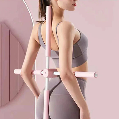 Posture Corrector Bar for Yoga Stretching and Back Alignment with Foam Grip for Home Workouts