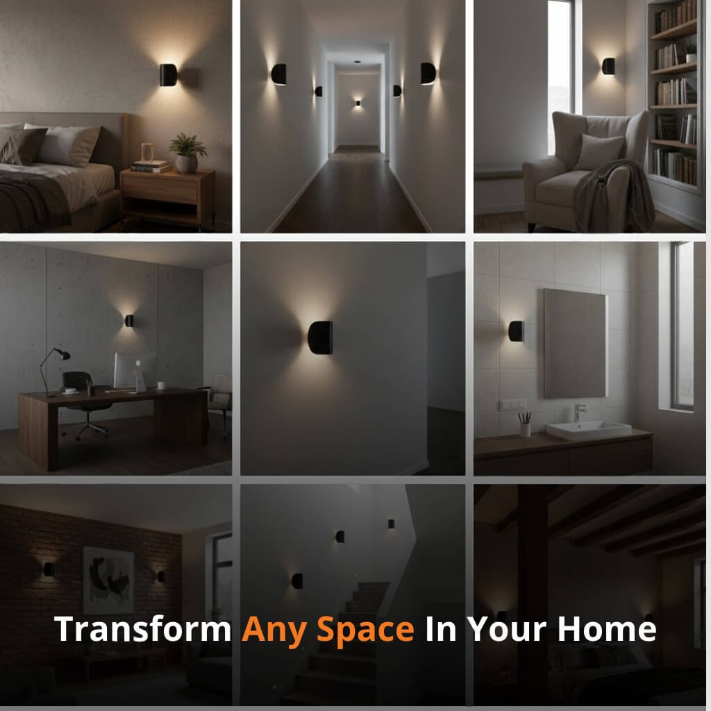 Adjustable Bidirectional Sconce 6.5 Inch Aluminum Light Fixture Black White for Entryway Bedroom Living Room Rotatable G4 LED Mount